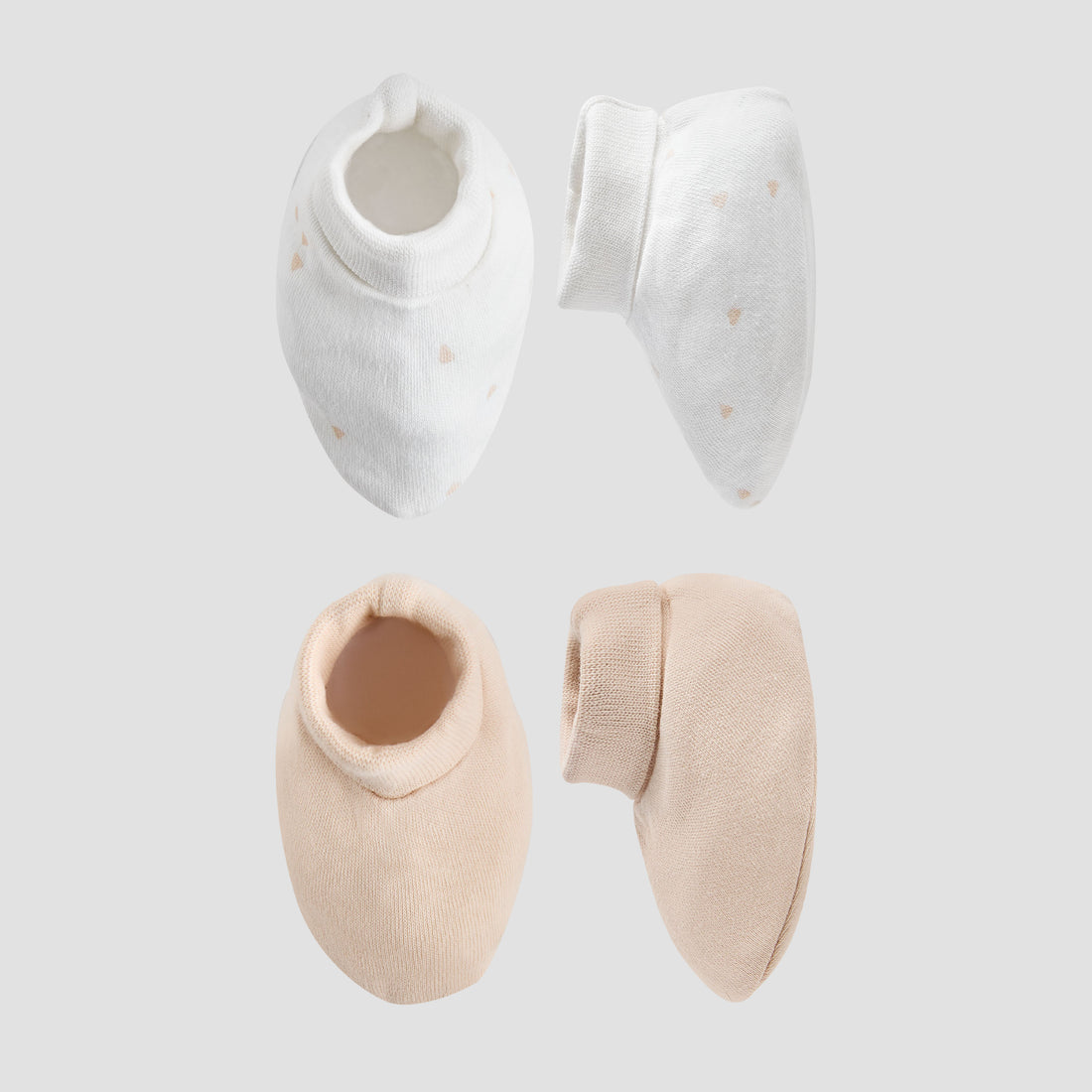 Pack of 2 Juniors Booties with Textured Hem - Multicolour / Newborn
