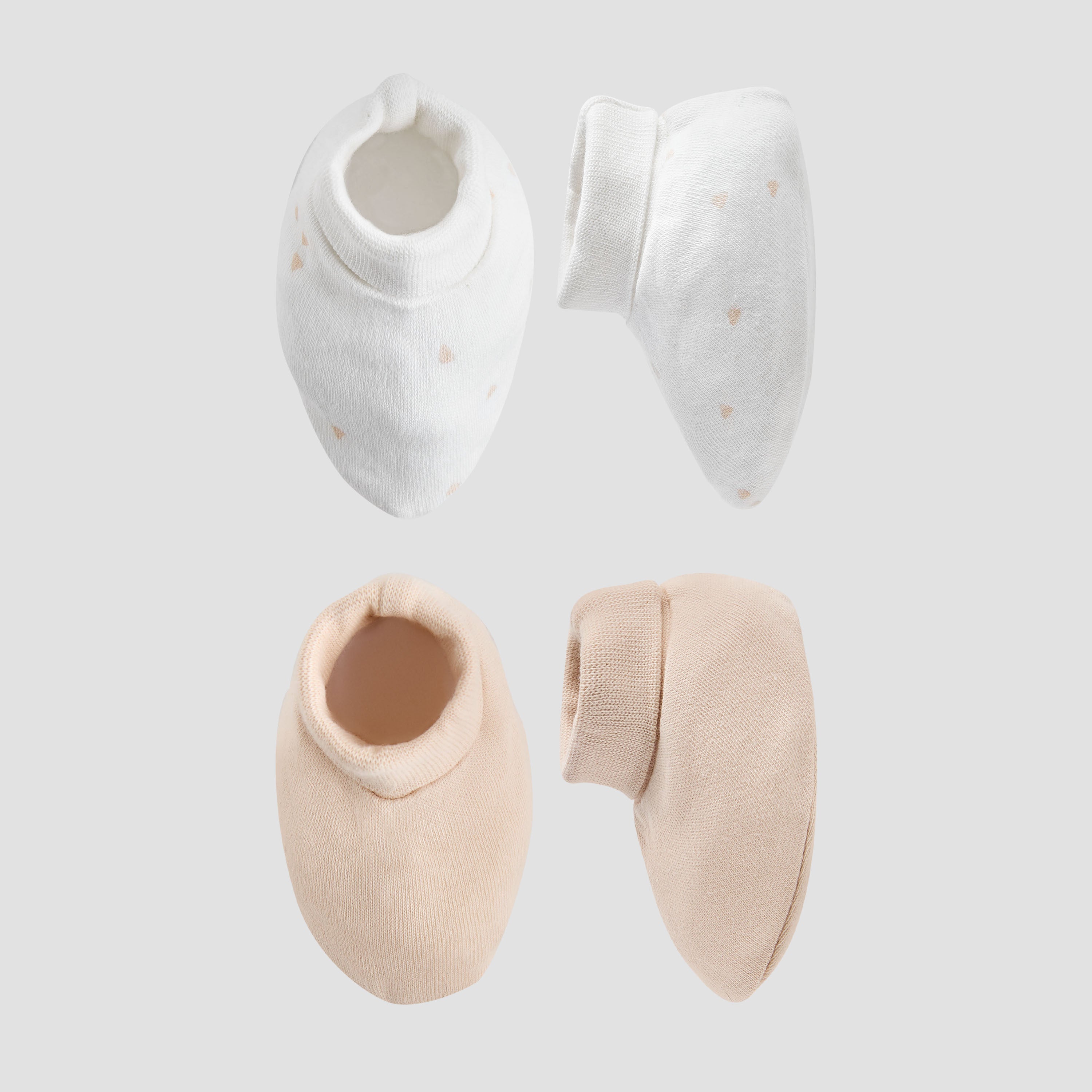 Pack of 2 Juniors Booties with Textured Hem - Multicolour / Newborn