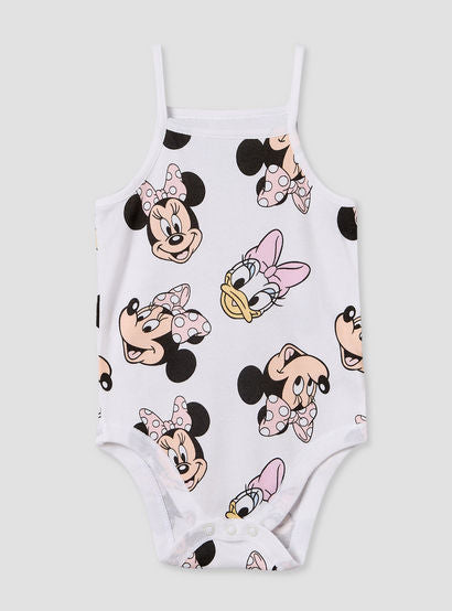 Pack of 3 Disney Cotton Square Neck Sleeveless Bodysuit with Minnie Mouse and Daisy Duck Print-baby-girls-clothing-bodysuits-image-4