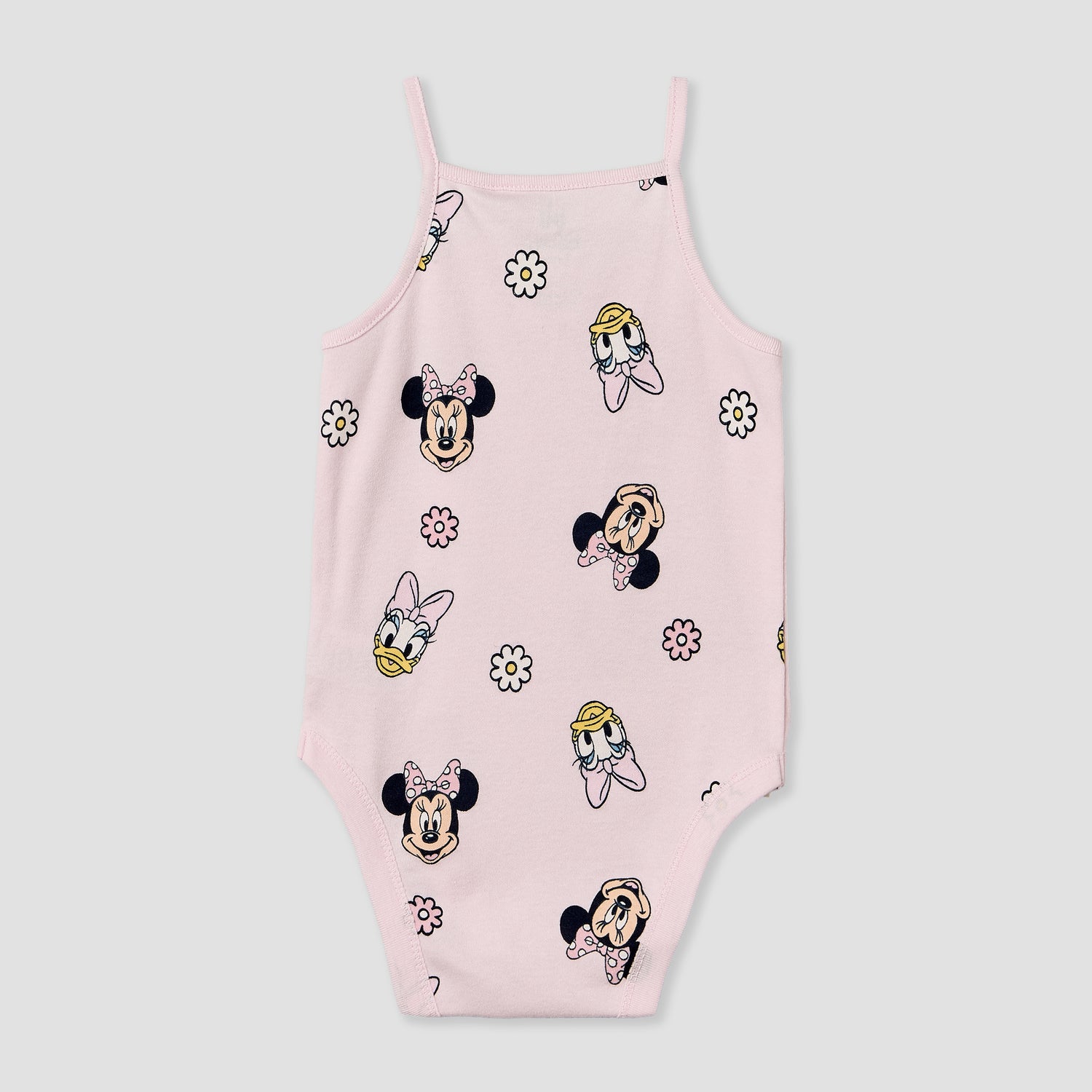 Pack of 3 Disney Cotton Square Neck Sleeveless Bodysuit with Minnie Mouse and Daisy Duck Print