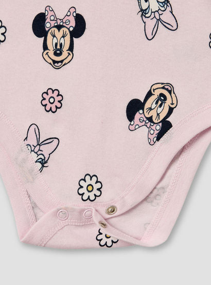 Pack of 3 Disney Cotton Square Neck Sleeveless Bodysuit with Minnie Mouse and Daisy Duck Print-baby-girls-clothing-bodysuits-image-7