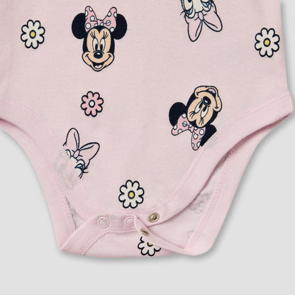 Pack of 3 Disney Cotton Square Neck Sleeveless Bodysuit with Minnie Mouse and Daisy Duck Print