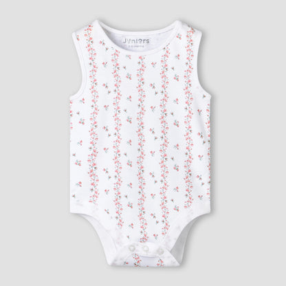 Pack of 3 Juniors Cotton Sleeveless Bodysuit with Snap Button Closure