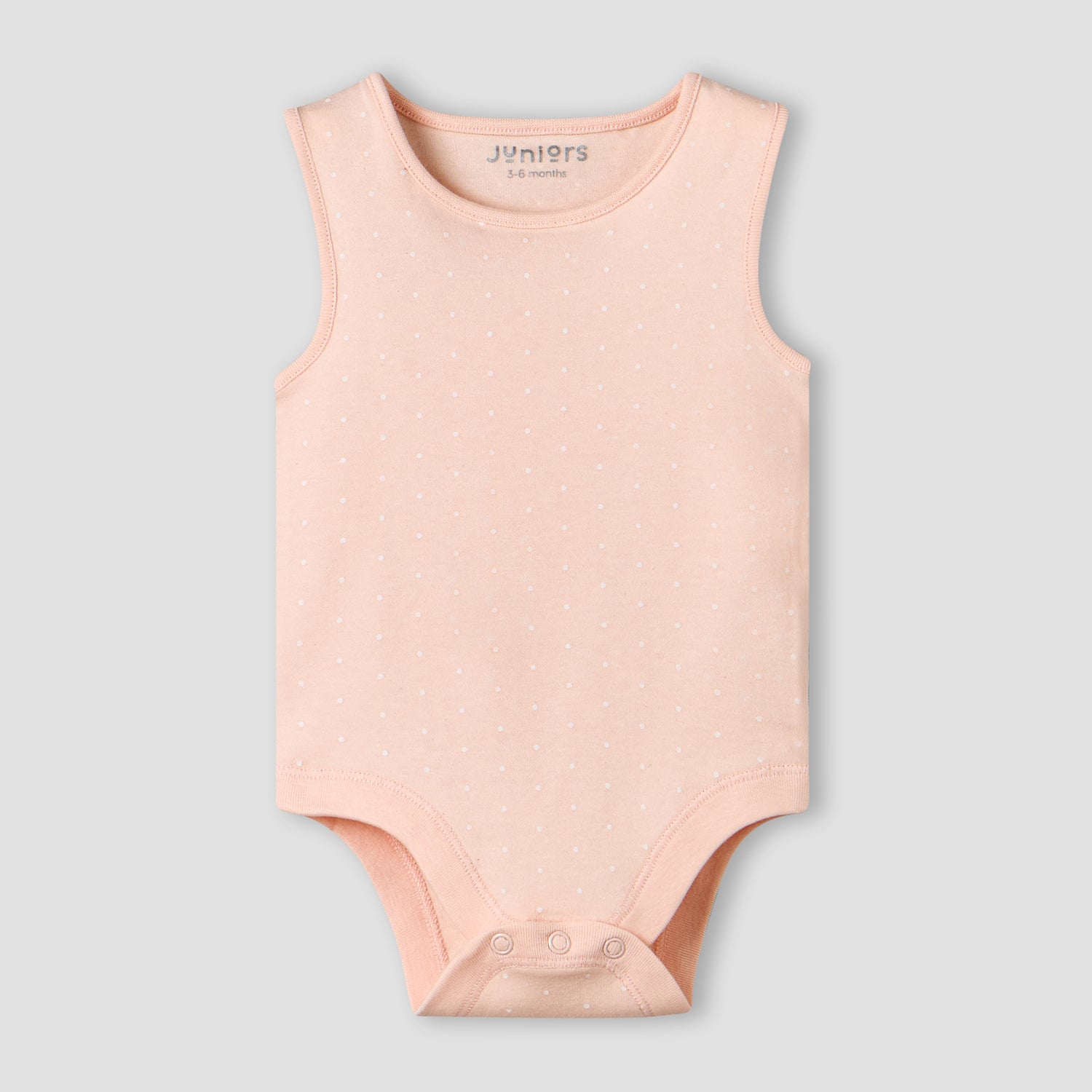 Pack of 3 Juniors Cotton Sleeveless Bodysuit with Snap Button Closure