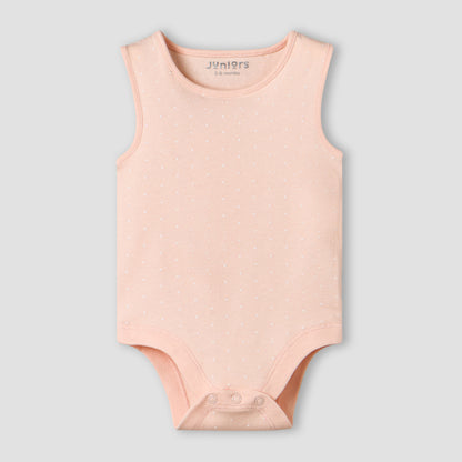 Pack of 3 Juniors Cotton Sleeveless Bodysuit with Snap Button Closure