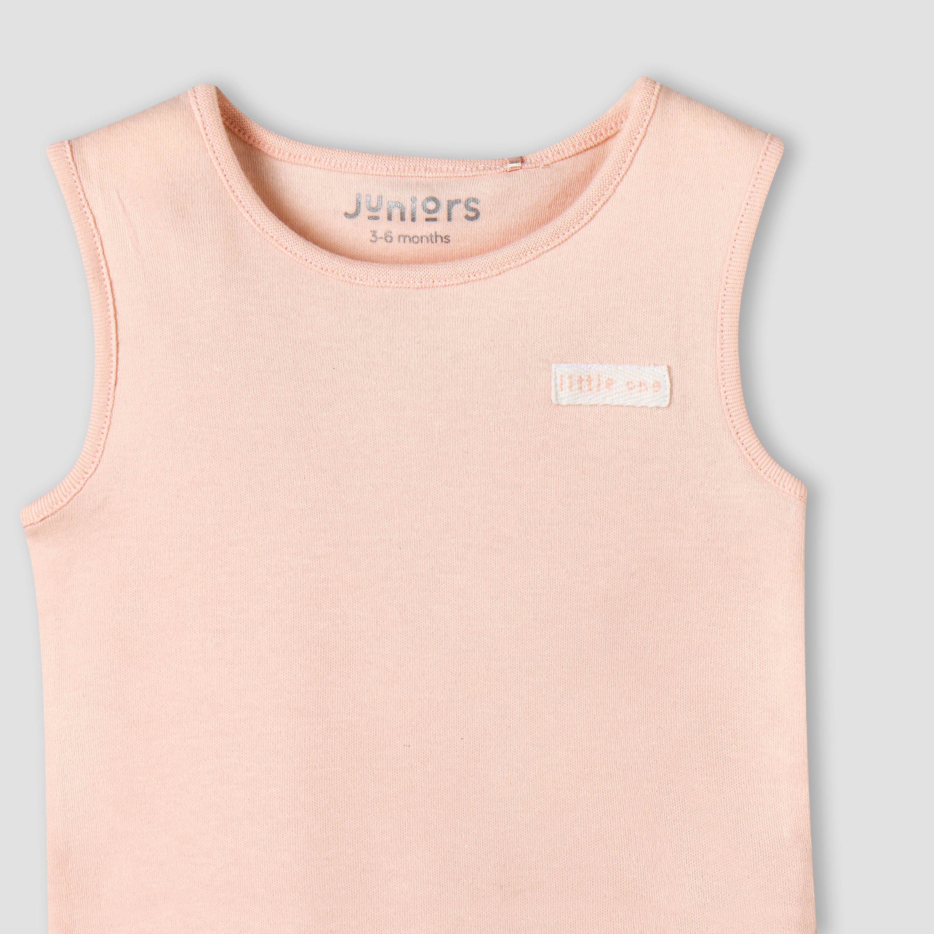 Pack of 3 Juniors Cotton Sleeveless Bodysuit with Snap Button Closure