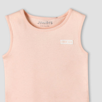 Pack of 3 Juniors Cotton Sleeveless Bodysuit with Snap Button Closure