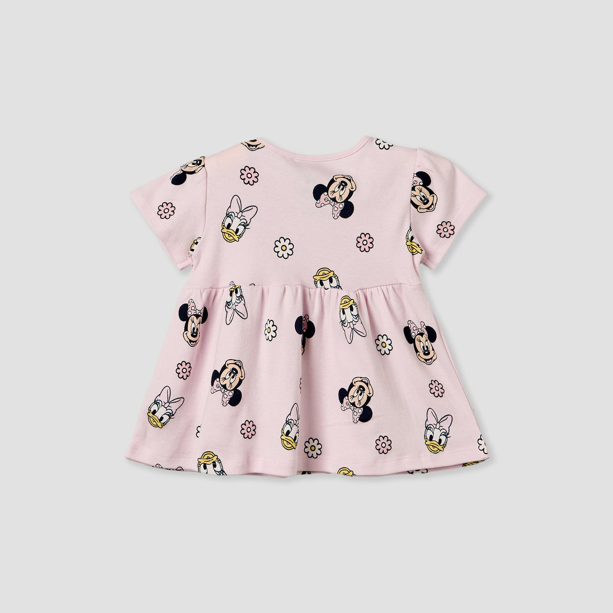 Pack of 2 Disney Round Neck Knee Length A-line Dress with Minnie Mouse Print