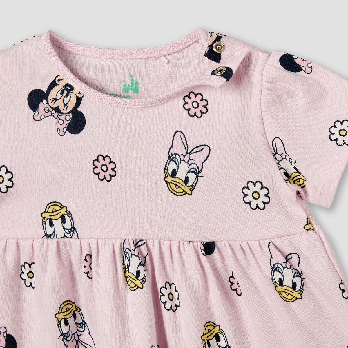 Pack of 2 Disney Round Neck Knee Length A-line Dress with Minnie Mouse Print