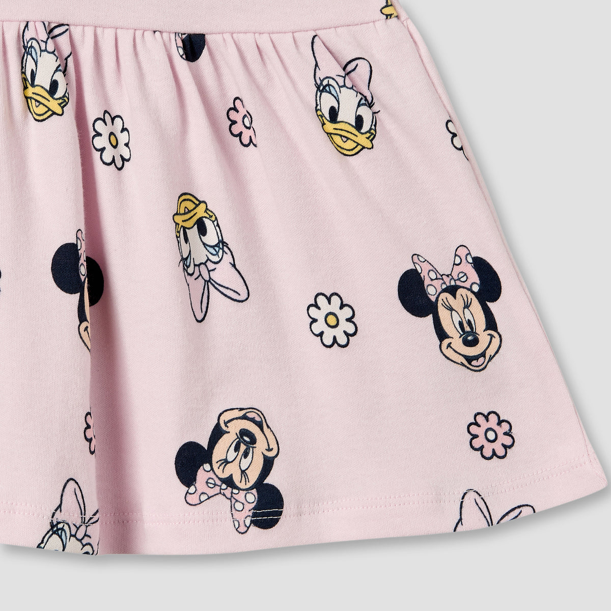 Pack of 2 Disney Round Neck Knee Length A-line Dress with Minnie Mouse Print