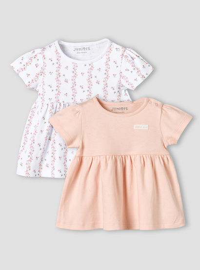 Pack of 2 Juniors Short Sleeves A-line Dress with Assorted Design-baby-girls-clothing-dressesandjumpsuits-image-1