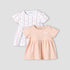 Pack of 2 Juniors Short Sleeves A-line Dress with Assorted Design - Multicolour / 3-6 mths