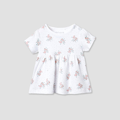 Juniors Assorted A-line Dress with Round Neck and Short Sleeves - Set of 2