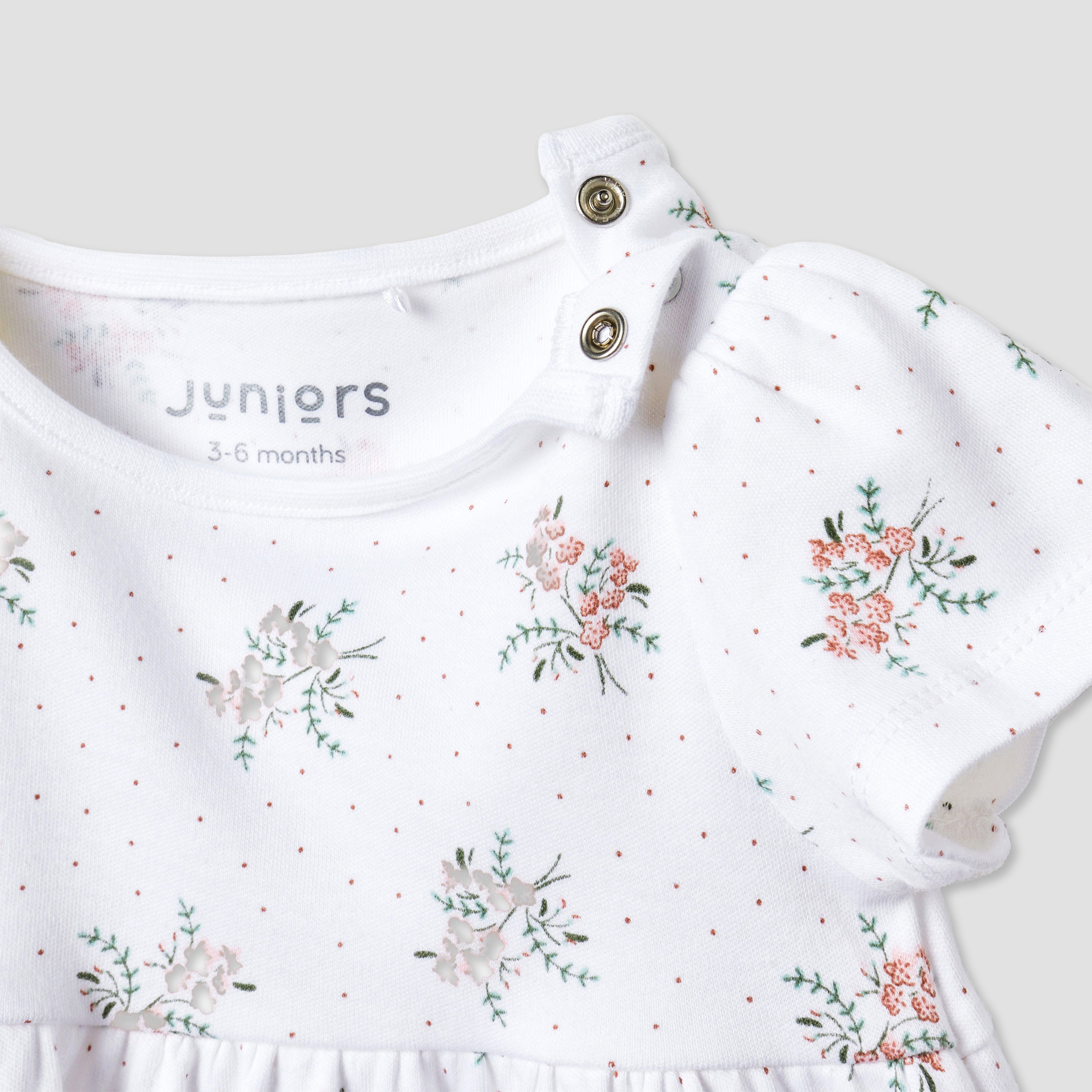 Juniors Assorted A-line Dress with Round Neck and Short Sleeves - Set of 2