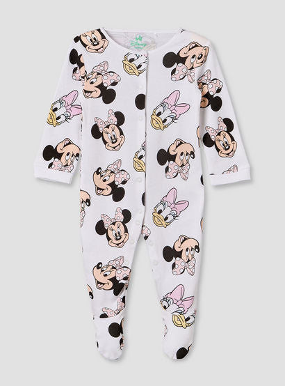 Pack of 2 Disney Cotton Crew Neck Long Sleeves Sleepsuit with Minnie Mouse Print-baby-girls-clothing-nightwear-sleepsuits-image-2