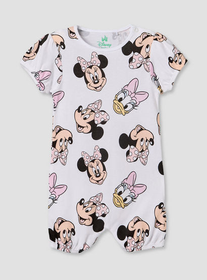 Set of 2 Disney Cotton Round Neck Sleepsuit with Romper-baby-girls-clothing-nightwear-sleepsuits-image-3