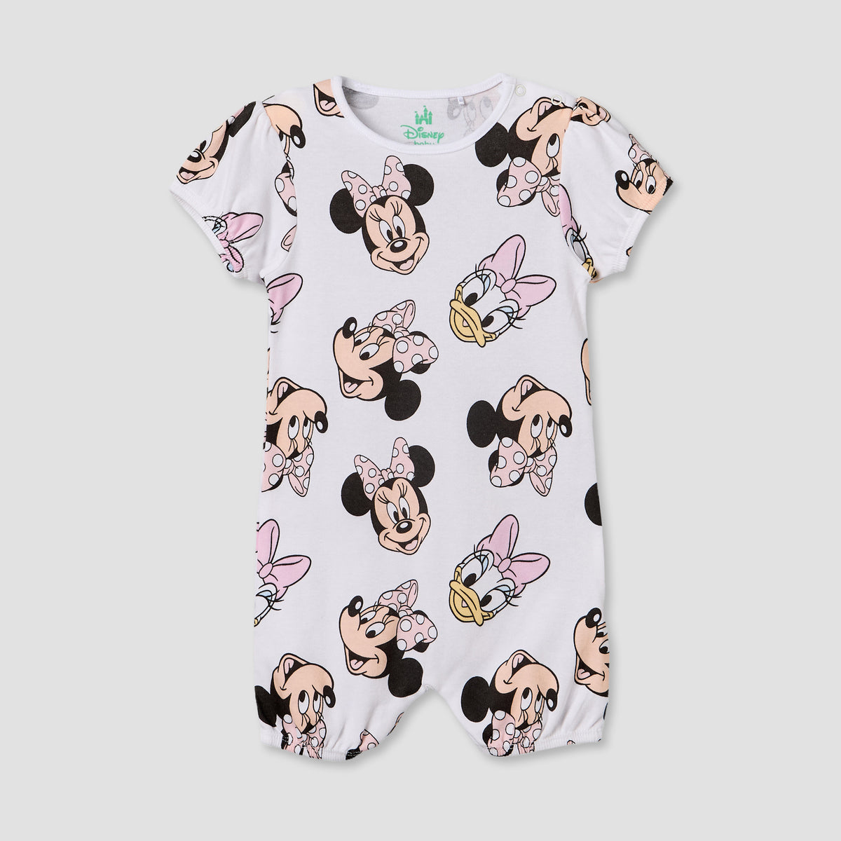 Set of 2 Disney Cotton Round Neck Sleepsuit with Romper