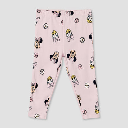 Pack of 2 Disney Cotton Crew Neck Long Sleeves Pyjama Set with Minnie Mouse and Daisy Duck Print
