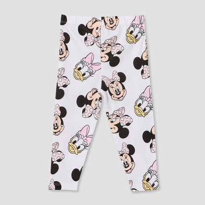 Pack of 2 Disney Cotton Crew Neck Long Sleeves Pyjama Set with Minnie Mouse and Daisy Duck Print