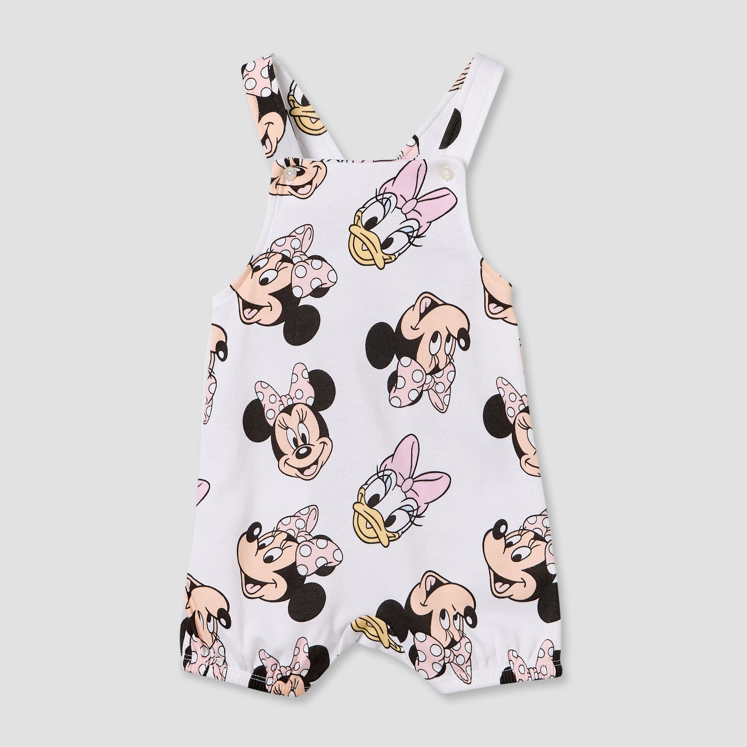 Disney Crew Neck Short Sleeves T-shirt and Dungaree Set with Minnie Mouse and Daisy Duck Print