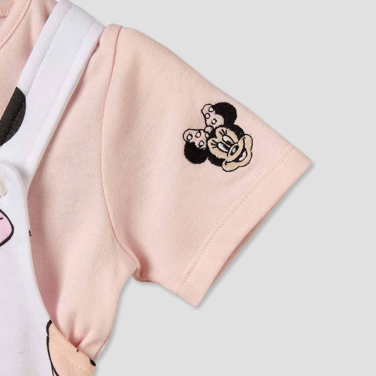 Disney Crew Neck Short Sleeves T-shirt and Dungaree Set with Minnie Mouse and Daisy Duck Print