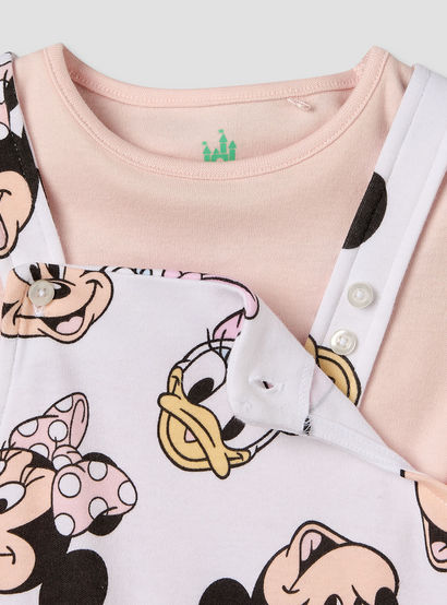 Disney Crew Neck Short Sleeves T-shirt and Dungaree Set with Minnie Mouse and Daisy Duck Print-baby-girls-clothing-setsandcoords-image-7