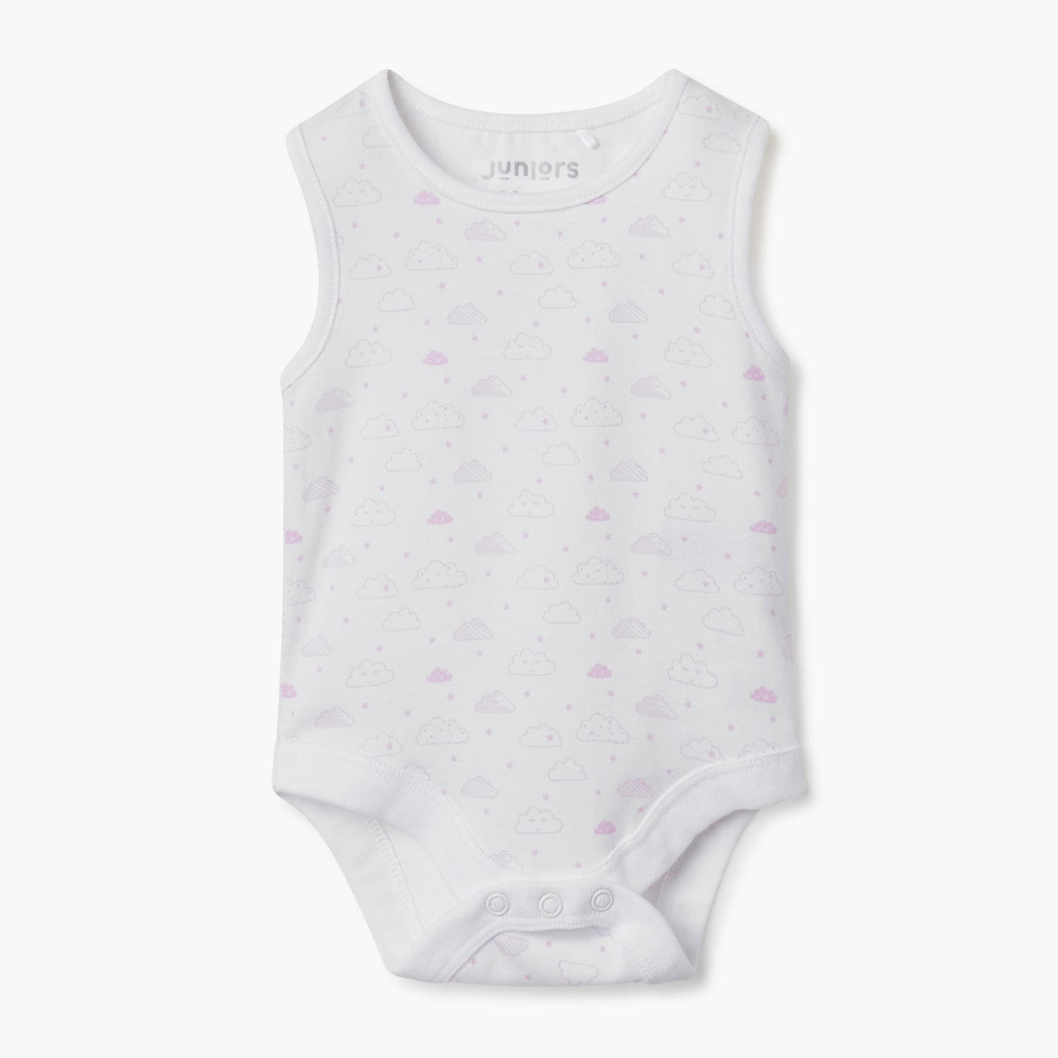 Juniors Assorted Sleeveless Bodysuit with Snap Button Closure - Set of 2