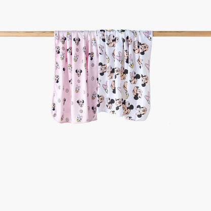 Pack of 2 Disney Receiving Blanket with Minnie Mouse and Daisy Duck Print