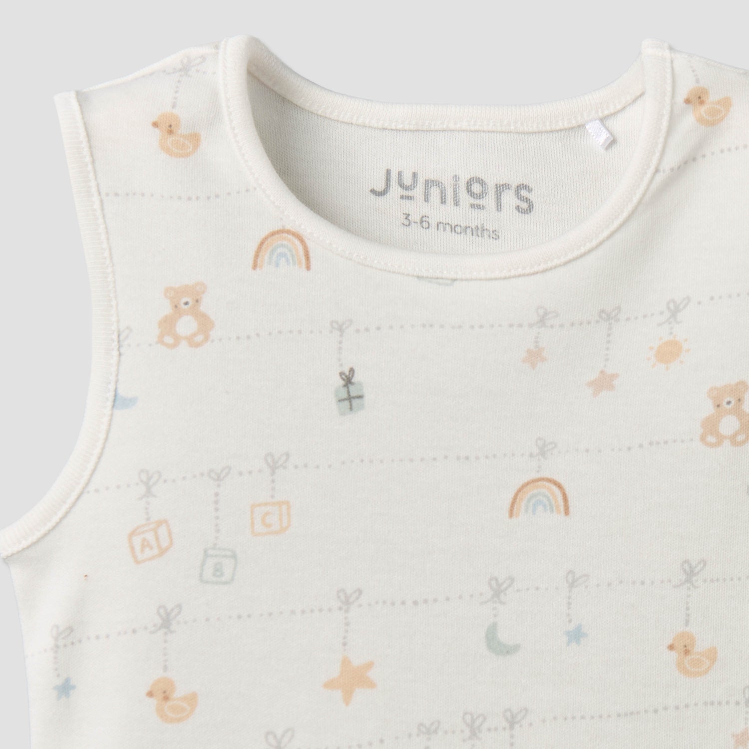 Pack of 3 Juniors Round Neck Sleeveless Bodysuit with Snap Button Closure