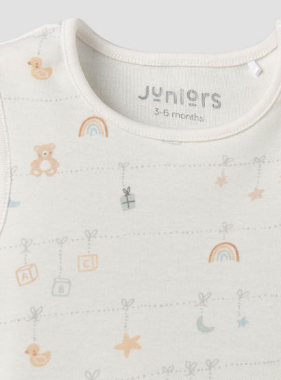 Pack of 3 Juniors Round Neck Sleeveless Bodysuit with Snap Button Closure-baby-girls-clothing-bodysuits-image-6