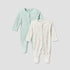 Pack of 2 Juniors Cotton Round Neck Long Sleeves Sleepsuit with Snap Button Closure - Multicolour / 3-6 mths
