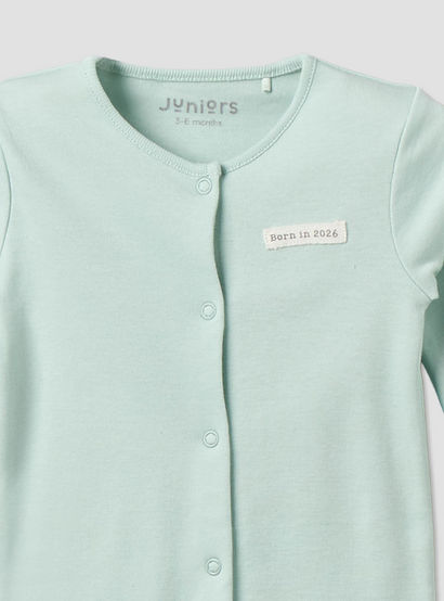 Pack of 2 Juniors Cotton Round Neck Long Sleeves Sleepsuit with Snap Button Closure-baby-girls-clothing-nightwear-sleepsuits-image-4