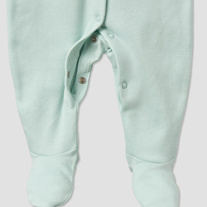 Pack of 2 Juniors Cotton Round Neck Long Sleeves Sleepsuit with Snap Button Closure