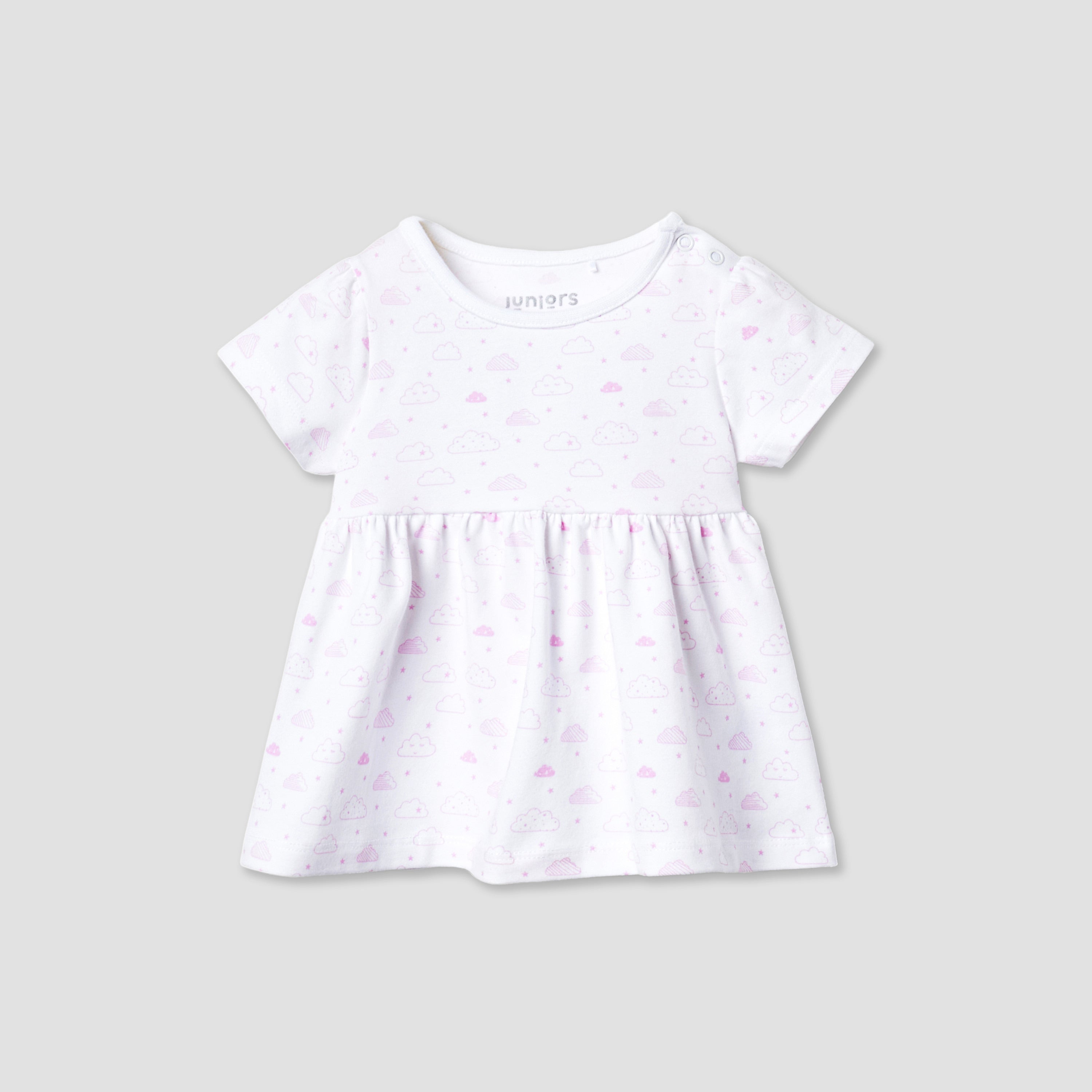 Juniors Assorted A-line Dress with Round Neck and Short Sleeves - Set of 2