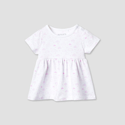 Juniors Assorted A-line Dress with Round Neck and Short Sleeves - Set of 2