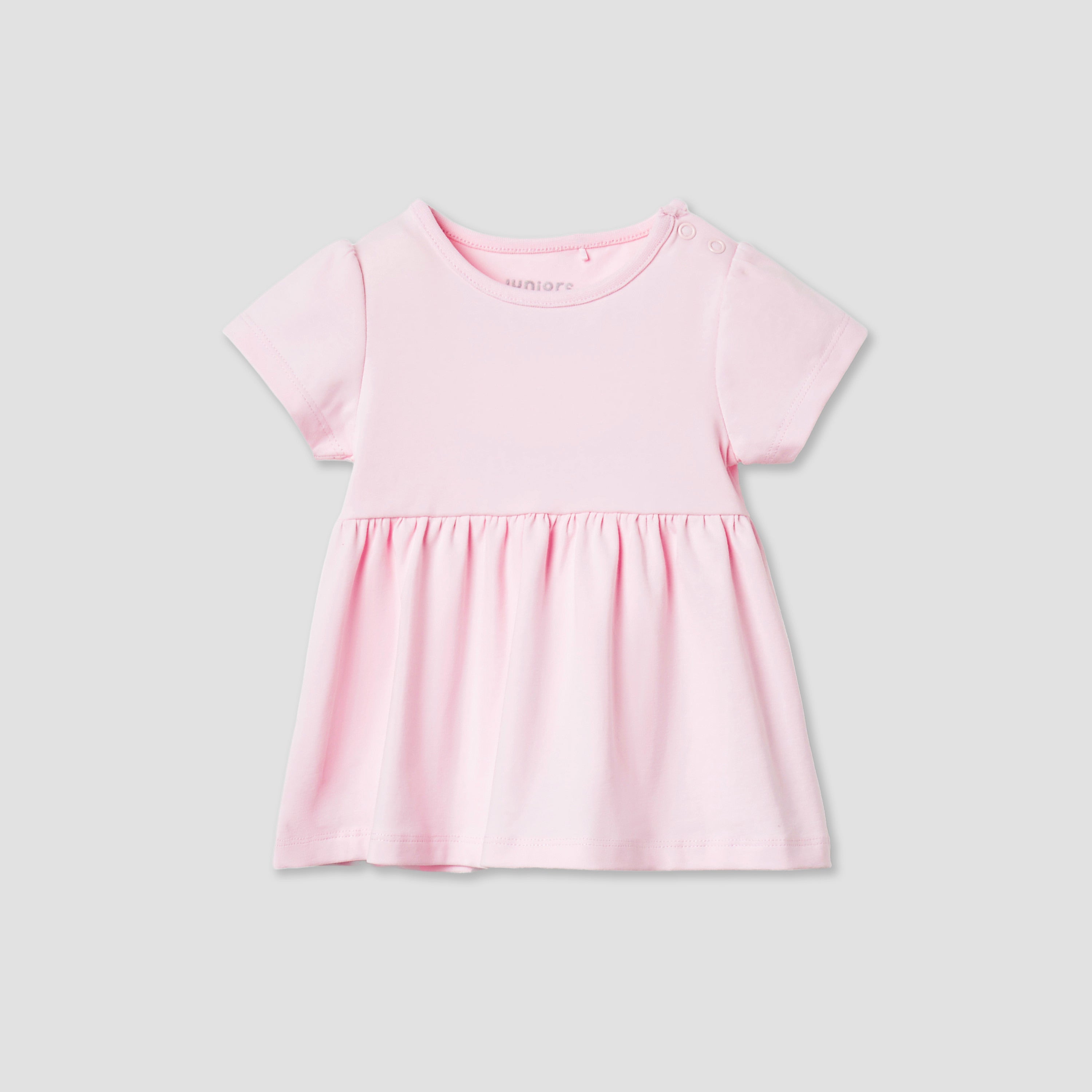 Juniors Assorted A-line Dress with Round Neck and Short Sleeves - Set of 2