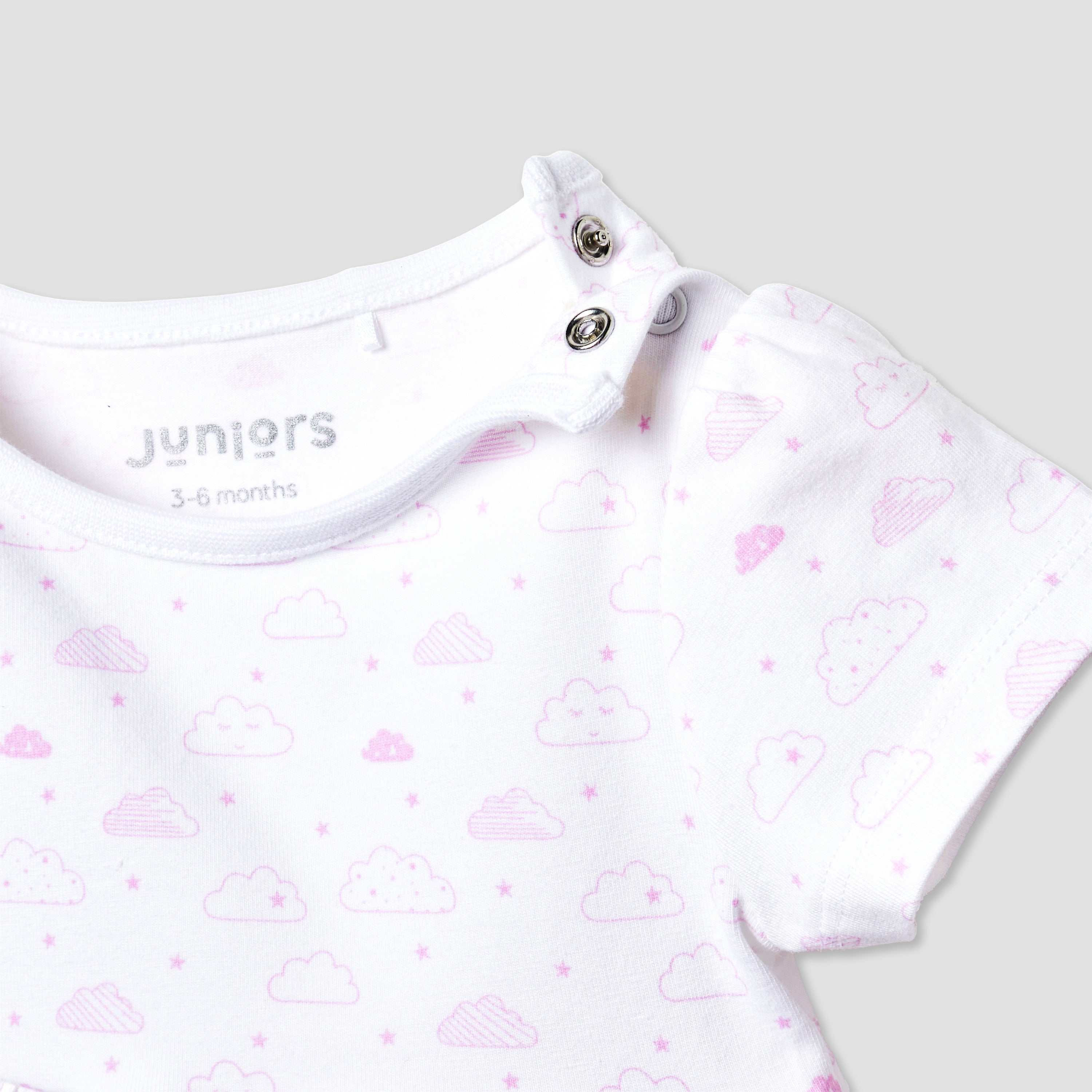 Juniors Assorted A-line Dress with Round Neck and Short Sleeves - Set of 2