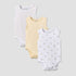 Pack of 3 Juniors Round Neck Sleeveless Bodysuit with Snap Button Closure - Yellow / 3-6 mths