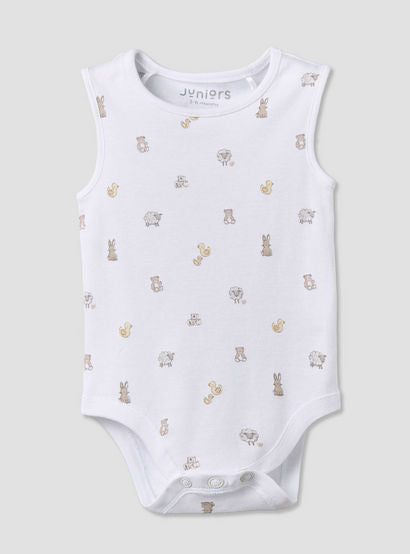 Pack of 3 Juniors Round Neck Sleeveless Bodysuit with Snap Button Closure-baby-girls-clothing-bodysuits-image-4
