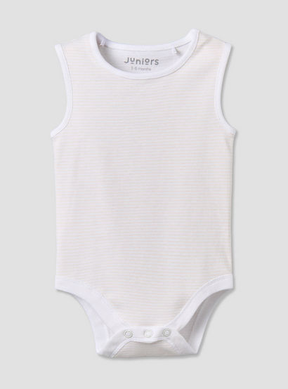 Pack of 3 Juniors Round Neck Sleeveless Bodysuit with Snap Button Closure-baby-girls-clothing-bodysuits-image-5