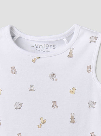 Pack of 3 Juniors Round Neck Sleeveless Bodysuit with Snap Button Closure-baby-girls-clothing-bodysuits-image-7