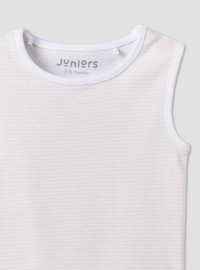 Pack of 3 Juniors Round Neck Sleeveless Bodysuit with Snap Button Closure-baby-girls-clothing-bodysuits-image-8