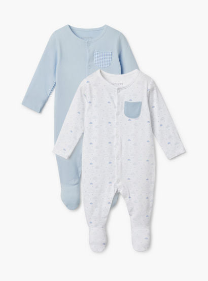 Juniors Assorted Sleepsuit with Long Sleeves and Pocket - Set of 2-baby-boys-clothing-nightwear-sleepsuits-image-1