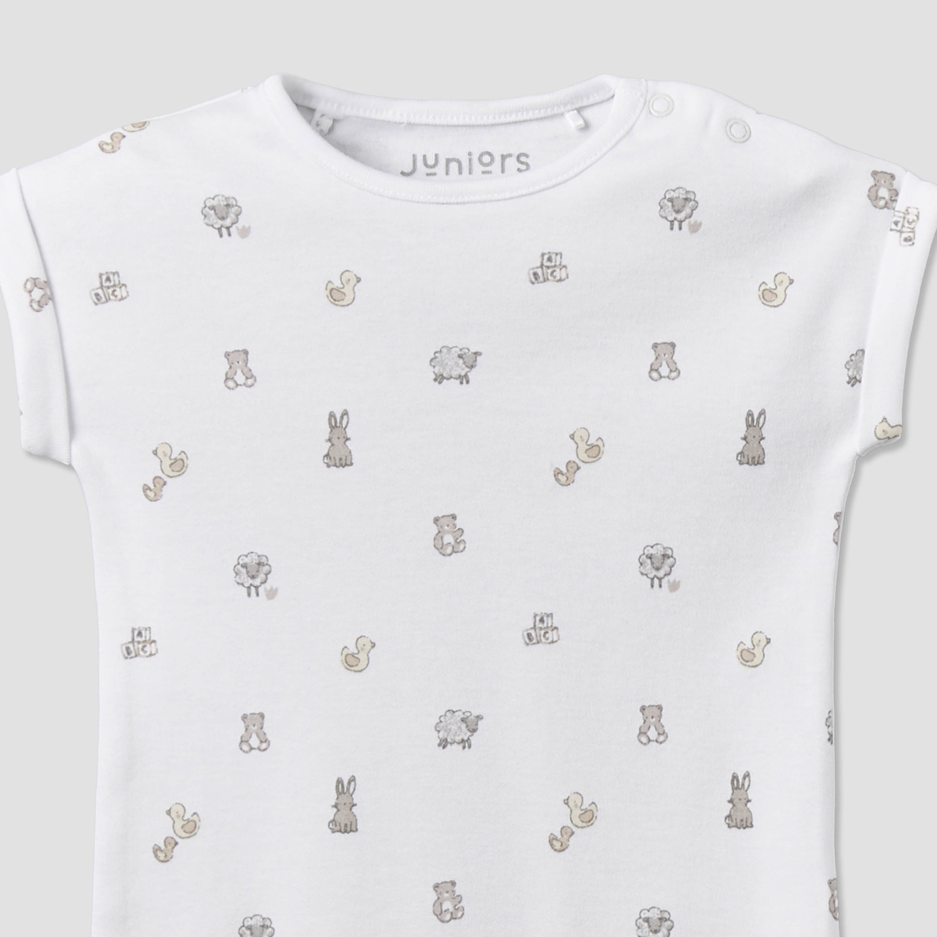 Pack of 2 Juniors Crew Neck Short Sleeves Romper with Assorted Design