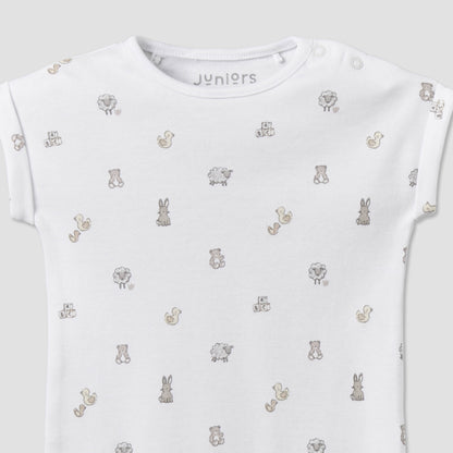 Pack of 2 Juniors Crew Neck Short Sleeves Romper with Assorted Design
