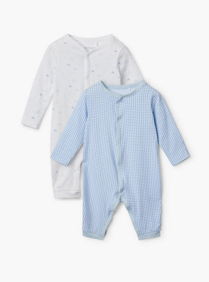 Juniors Printed Sleepsuit with Long Sleeves - Set of 2-baby-boys-clothing-nightwear-sleepsuits-image-1