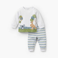 Juniors Cotton Round Neck Long Sleeves Pyjama Set with Safari Applique Detail-undefined-image-1