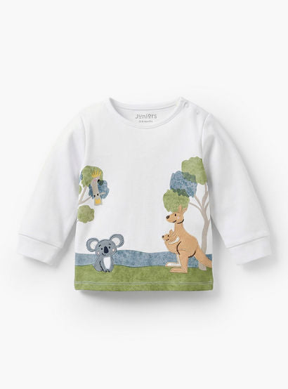 Juniors Cotton Round Neck Long Sleeves Pyjama Set with Safari Applique Detail-baby-boys-clothing-nightwear-pyjamasets-image-2