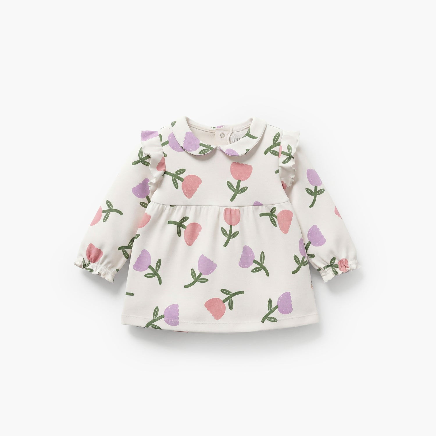 Juniors Cotton Peter Pan Collar Long Sleeves Pyjama Set with Floral Print