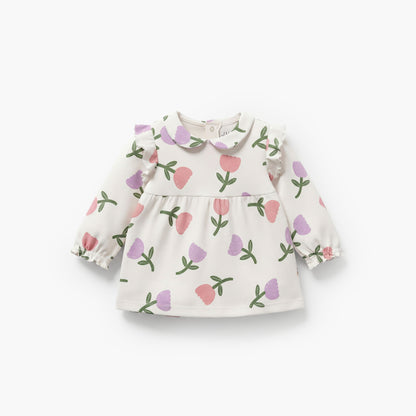 Juniors Cotton Peter Pan Collar Long Sleeves Pyjama Set with Floral Print